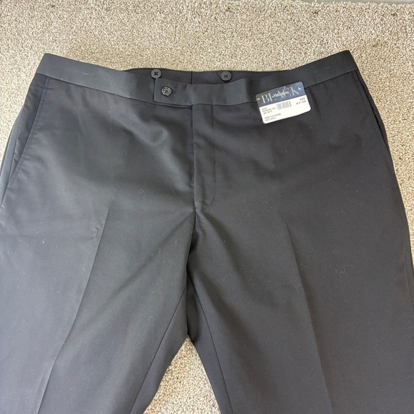 NWT Black by Vera Wang 42 Black Wool Tuxedo Dress Pants Menswear Classic Formal - Picture 1 of 9